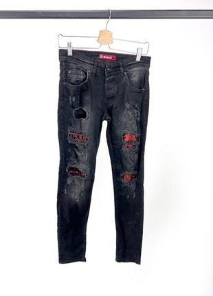 Джинсы эксклюзивные mewreg jeans, черные, винтажные, неформальные