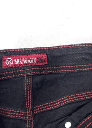 Джинсы эксклюзивные mewreg jeans, черные, винтажные, неформальные6 фото