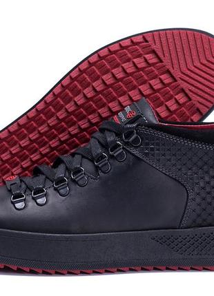 Мужские зимние кожаные ботинки zg black exclusive leather