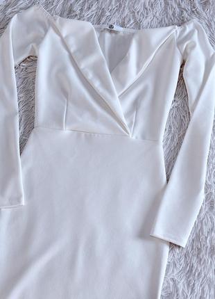 Белое платье missguided спущенные плечики2 фото