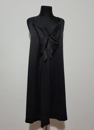 100% шелк люкс бренд черное полностью шелковое платье трапеция супер качество8 фото