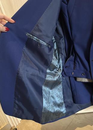 Мужской синий костюм пиджак и штаны деловой6 фото