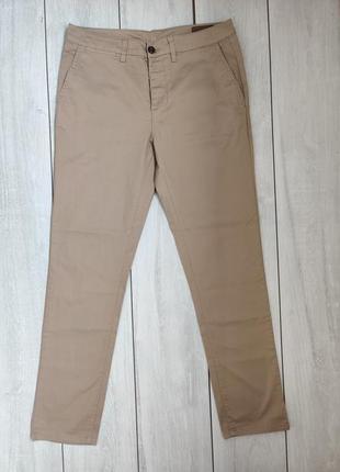 Базовые коттоновые брюки чиносы слаксы мужские бежевого цвета пояс 43 см5 фото