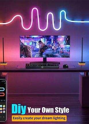 Умная неоновая светодиодная лента rgb 10м с синхронизацией музыки (12-24 в, 84...