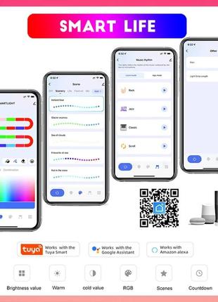 Умная неоновая светодиодная лента rgb 10м с синхронизацией музыки (12-24 в, 84...