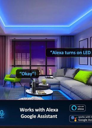 Умная неоновая светодиодная лента rgb 10м с синхронизацией музыки (12-24 в, 84...