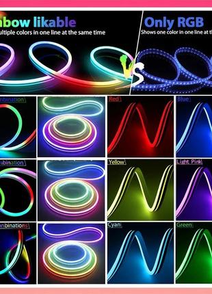 Умная неоновая светодиодная лента rgb 10м с синхронизацией музыки (12-24 в, 84...