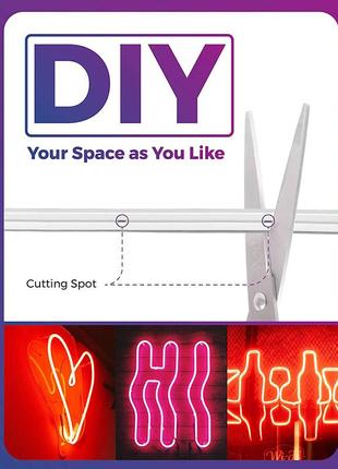 Умная неоновая светодиодная лента rgb 10м с синхронизацией музыки (12-24 в, 84...