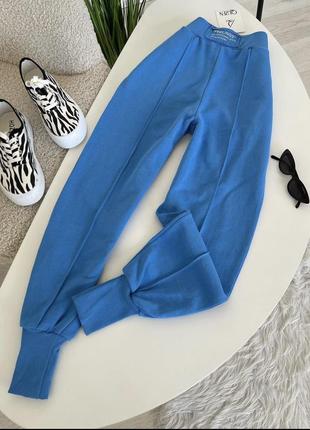 Женские трикотажные брюки двунитка на манжетах1 фото