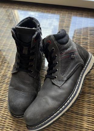 Кожаные ботинки max оригинальные серые3 фото