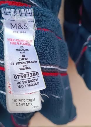 Фирменный мужской махровый халат marks and spencer 100% cotton4 фото