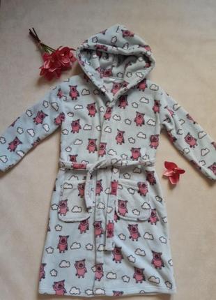 Тепленький халат для дівчинки 9-10р. m&s percy pig