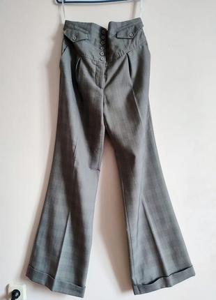 Серые брюки (брюки) с высокой талией vero moda