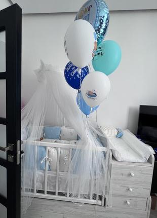 Набор бортиков подушек в кровать + держатель + балдахин