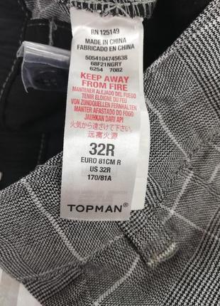 Брендовые стильные брюки в клетку topman 97% коттон8 фото