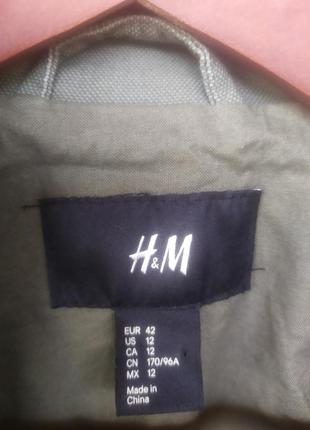 H&amp;m женская весенняя куртка цвета хаки5 фото