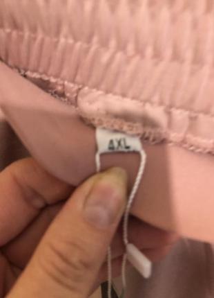 Летние легкие штаны баталы цвет грязно розовый персик3 фото