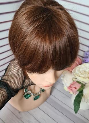 Накладка на макушку челка шторка 100% натуральный волос.