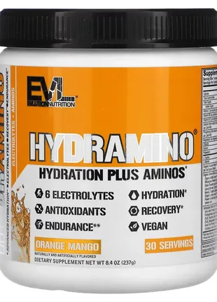 Evlution nutrition hydramino электролиты вкус апельсин и манго — 237 грамм