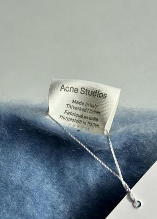 Шарф acne studio mohairstared scarf white grey royal blue женский3 фото