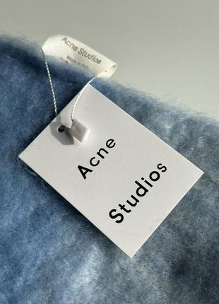 Шарф acne studio mohairstared scarf white grey royal blue женский4 фото