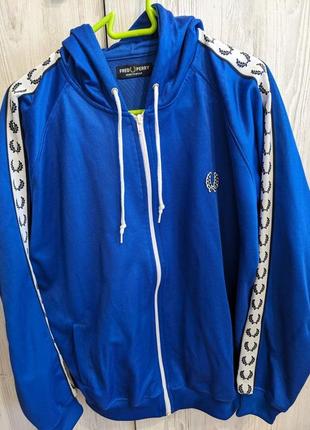 Fred perry track jacket з капюшоном l на лампасах j9520