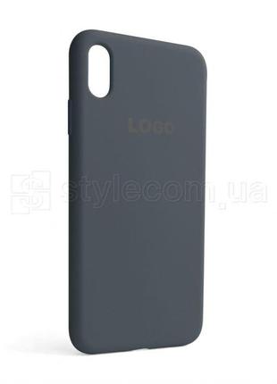 Чохол full silicone case для apple iphone xs max dark grey (15)