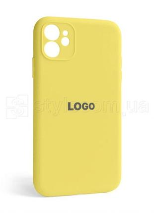 Чехол full silicone case для apple iphone 12 yellow (04) закрытая камера