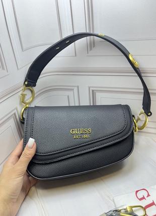 Сумка седло в чорному кольорі від guess зі всіма бірками та лого2 фото