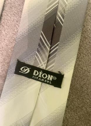 Краватка dione в сіру смужку5 фото