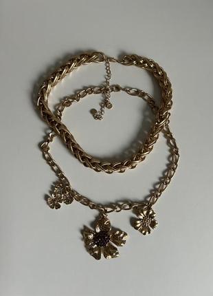 Кольє дві штуки з квітами reserved