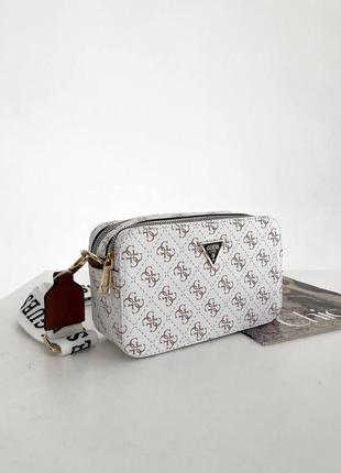 Снижка ✨ женская сумка в стиле guess the snapshot bag white brown5 фото