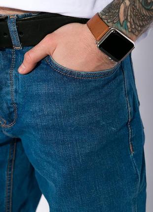 Новые стильные мужские базовые джинсы разных оттенков из натурального материала5 фото