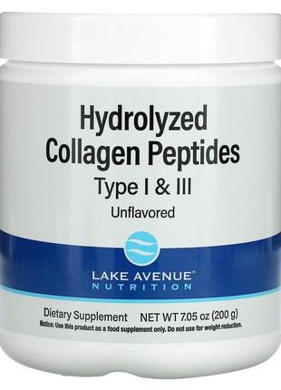 Lake avenue nutrition пептиди гідролізованого колагену типів 1 і 3 без смакових lkn-018724 фото
