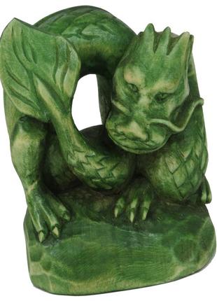 Фигурка ручной работы зеленый древесный дракон символ 2024 года