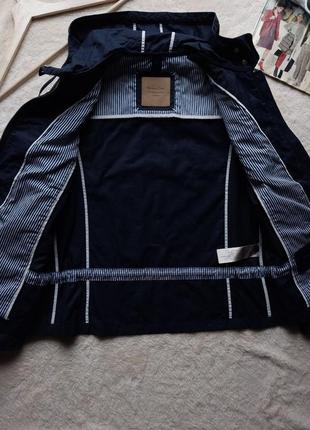 Женская легкая куртка ветровка massimo dutti s 44р., темно-синяя, хлопок с нейлоном3 фото