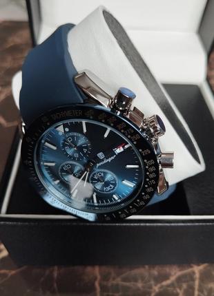 Мужские наручные часы классические. кварцевые мужские часы стрелочные, синий корпус1 фото