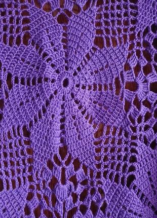 Фиолетовая хлобкова шаль.6 фото