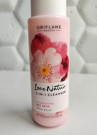 Очищающее молочко для лица орифлейм шиповник oriflame love nature  dry