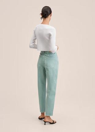 Джинси, джинси уклрочені mango aimee, tapered високі джинси яркие мятные джинсы м’ятні джинси3 фото