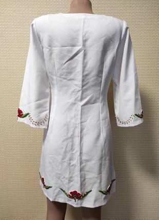 Платье туника вышиванка ручной работы бисером3 фото