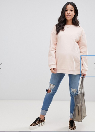 Рожевий світшот asos design maternity ultimate1 фото