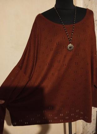 Жіночний,теракотовий пуловер-светр-джемпер,великого розміру,quero,туреччина