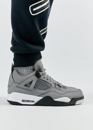 Мужские кроссовки nike air jordan 4 retro gray white