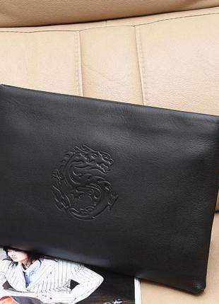 Чоловічий шкіряний клатч гаманець на блискавці, натуральна шкіра портмоне r_10993 фото