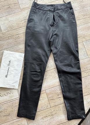 Стильные кожаные брюки натуральная кожа massimo dutti