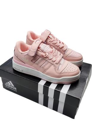 Женские кроссовки adidas forum low розовые