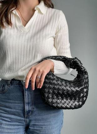 Жіноча сумка bottega veneta nappa intrecciato mini jodie black