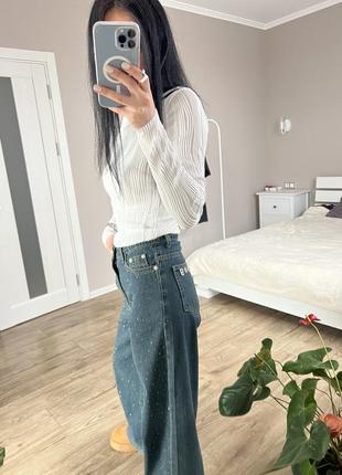 Трендова біла кофтинка лонгслів 3