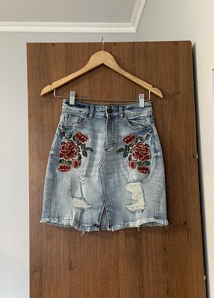 Джинсова юбка zara